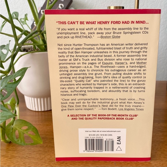 Rivethead : Tales from the Assembly Line by Ben Hamper paperback novel - Picture 2 of 3